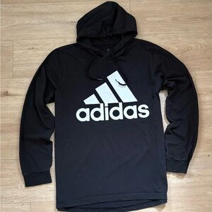 Black Minimal Athletic Adidas Logo Hoodie Size L